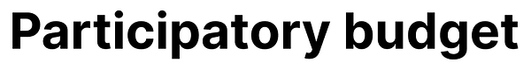 Participatory Budget Demo (Back home)